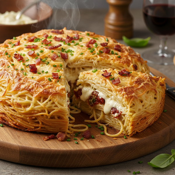 Savory Spaghetti Cheese Pie recipe