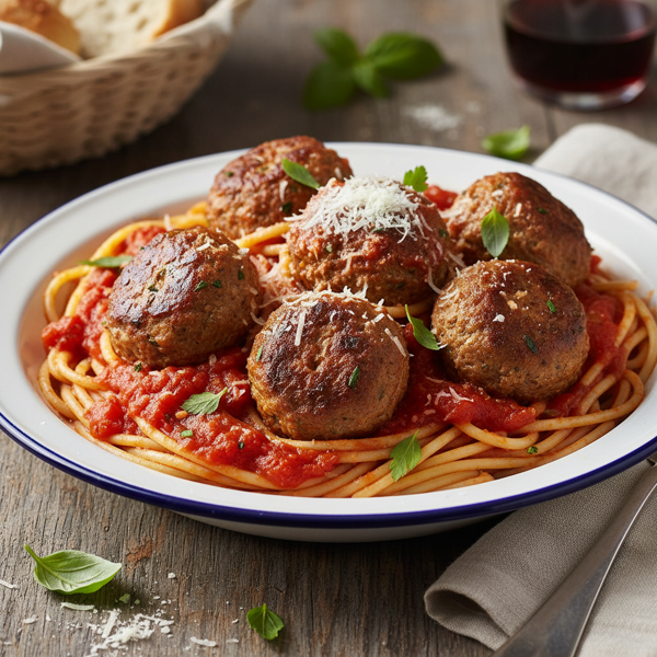 Savory Spaghetti and Hearty Meatballs recipe