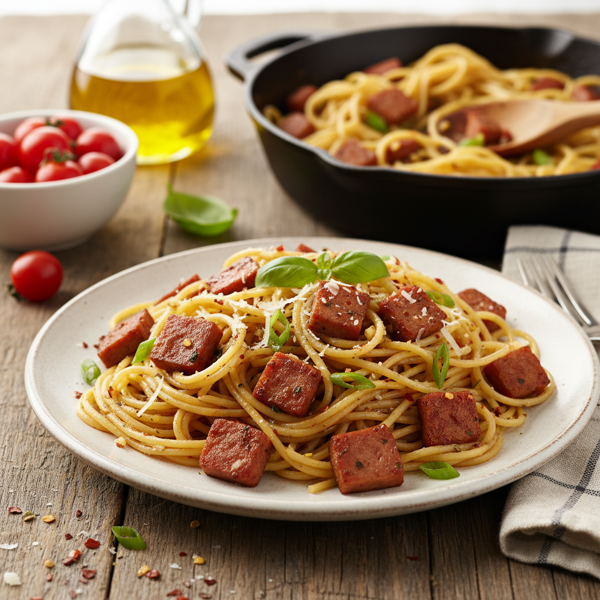 Savory Spaghetti with Spam Delight recipe