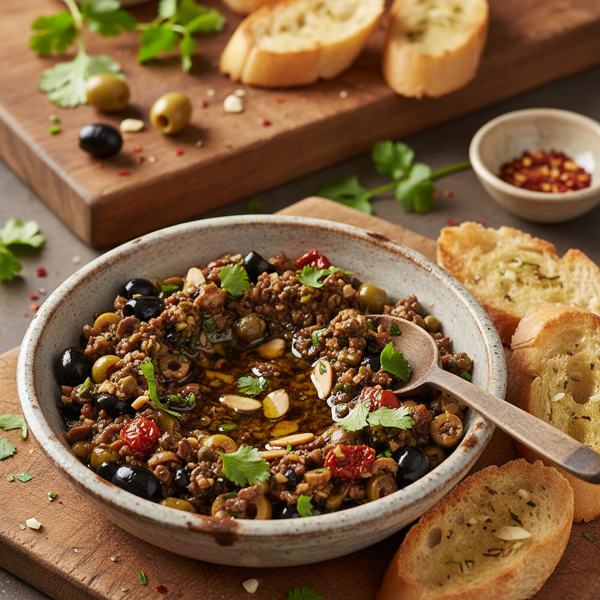 Savory Spanish Olive Tapenade with Cilantro recipe