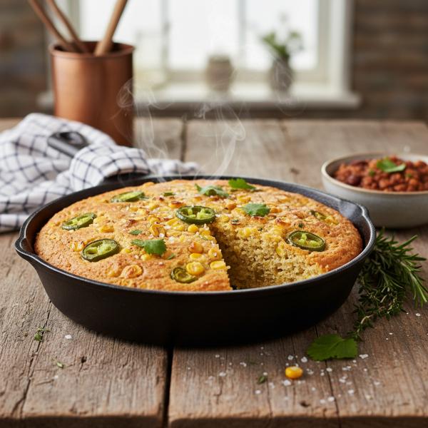 Savory Spelt & Corn Vegan Cornbread recipe