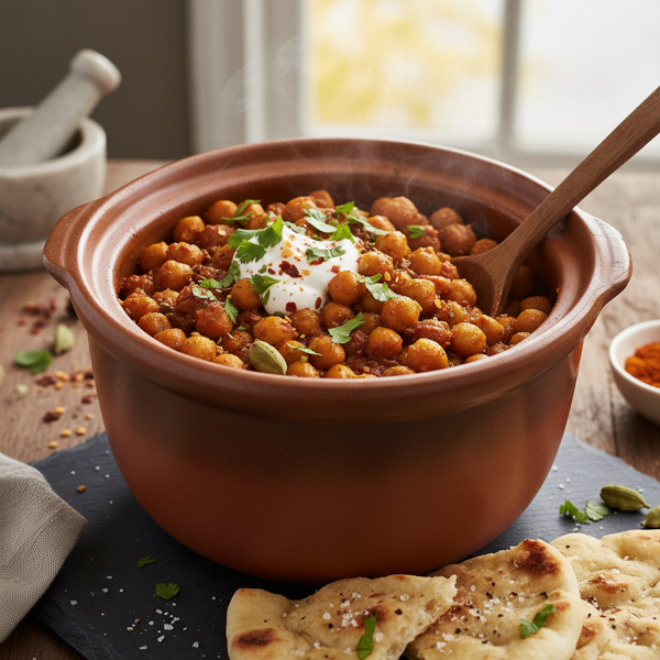 Savory Spiced Chickpeas in the Slow Cooker recipe