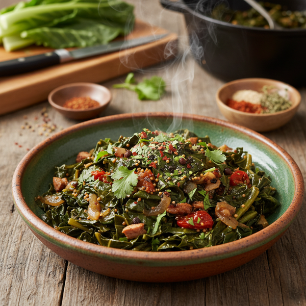Savory Spiced Collard Greens Delight recipe