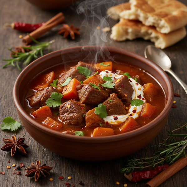Savory Spiced Lamb Stew with Sweet Potatoes recipe