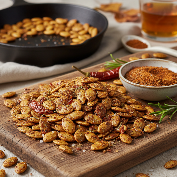 Savory Spiced Roasted Pumpkin Seeds recipe