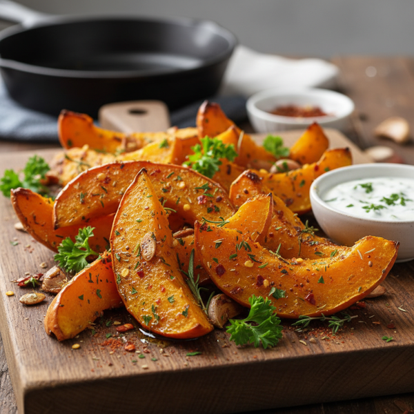 Savory Spiced Roasted Pumpkin Wedges recipe