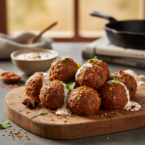 Savory Spiced TVP Meatballs recipe