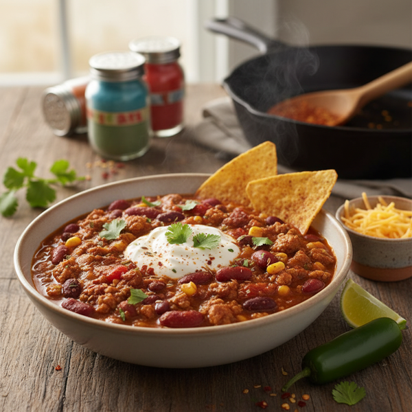 Savory Spiced Turkey Chili recipe