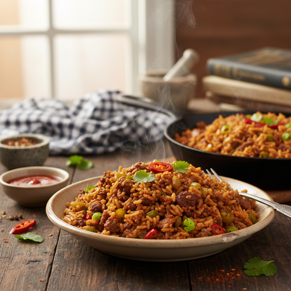 Savory Spicy Dirty Rice recipe