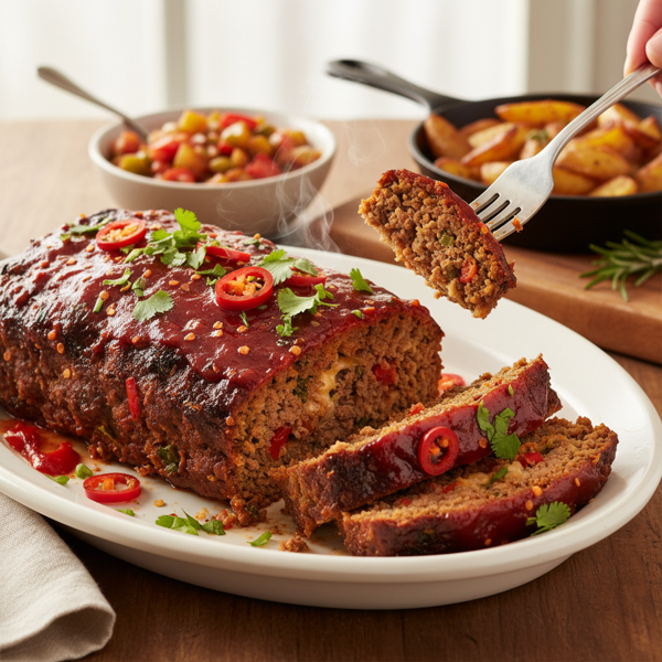 Savory Spicy Meatloaf Delight recipe