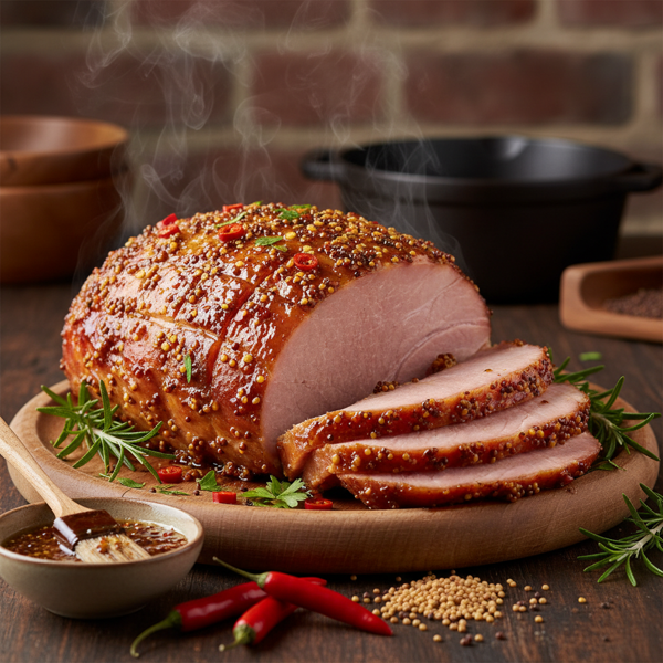 Savory Spicy Mustard Glaze for Ham recipe