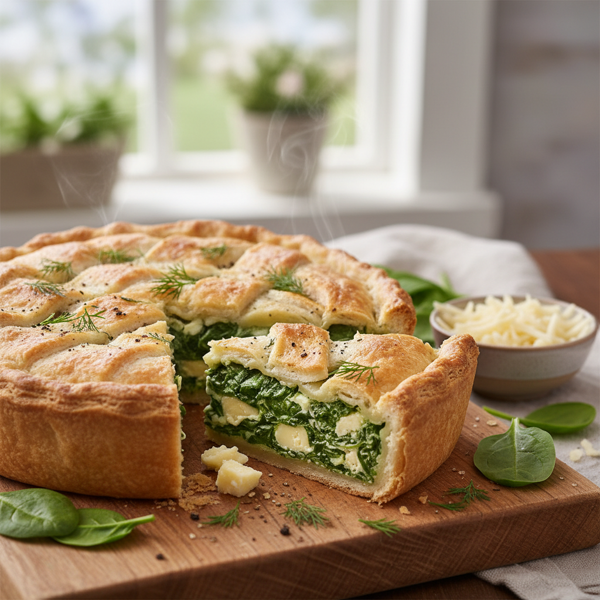 Savory Spinach Swiss Pie recipe