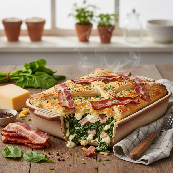 Savory Spinach & Bacon Bake recipe