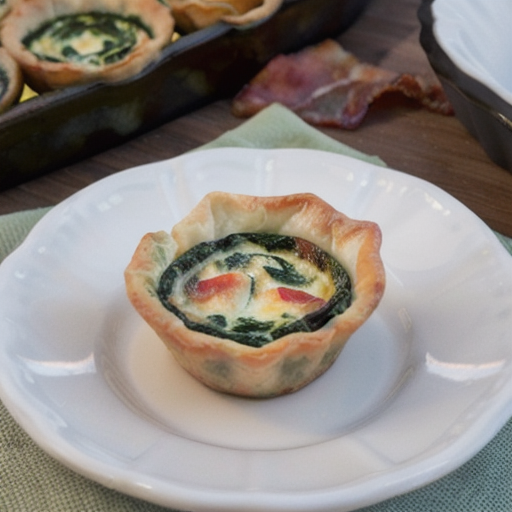 Savory Spinach & Bacon Mini Quiches recipe