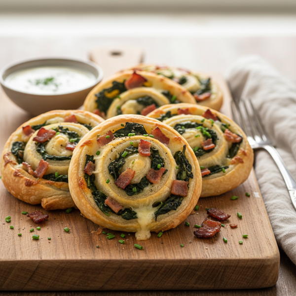 Savory Spinach & Bacon Pinwheel Delights recipe