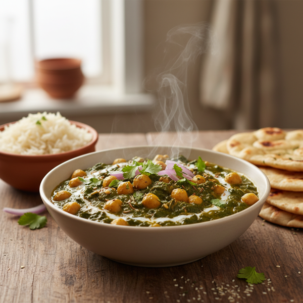 Savory Spinach & Chickpea Delight (Vegan) - Chole Palak recipe