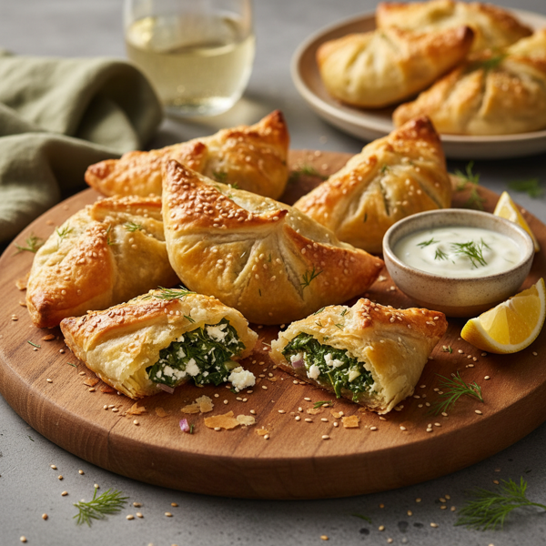 Savory Spinach & Feta Phyllo Pockets recipe
