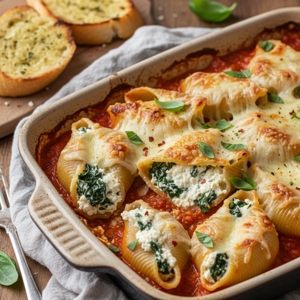 Savory Spinach & Ricotta-Stuffed Pasta Shells recipe
