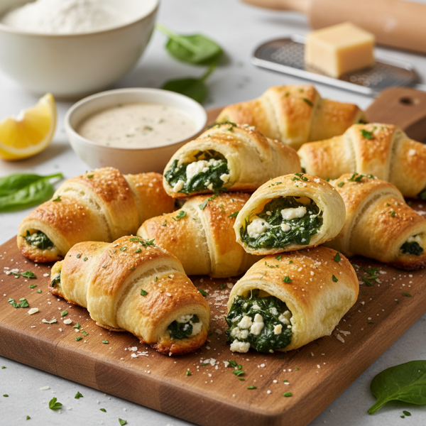 Savory Spinach and Cheese Crescent Rolls recipe