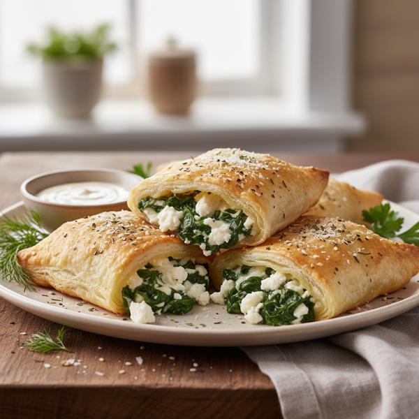 Savory Spinach and Cheese Puff Pastry Pockets recipe