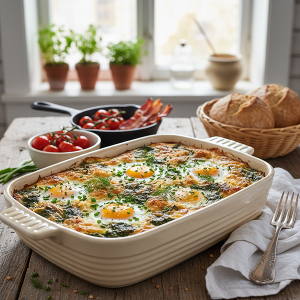 Savory Spinach and Egg Bake recipe