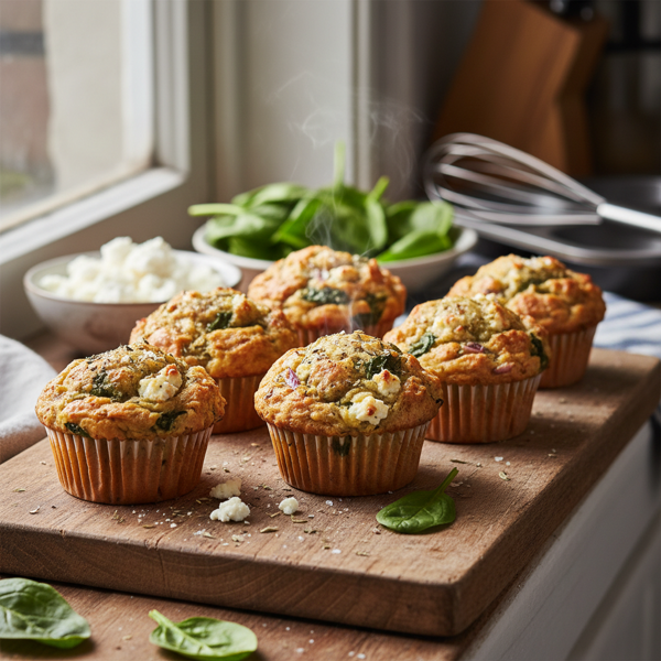 Savory Spinach and Feta Muffins recipe