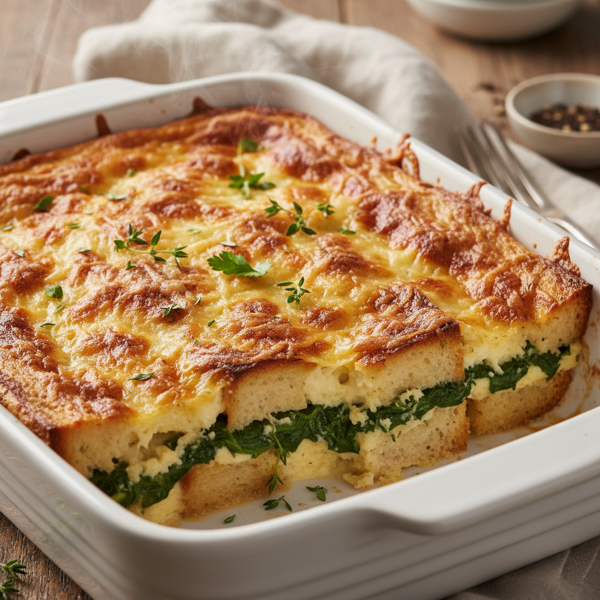 Savory Spinach and Gruyere Strata recipe