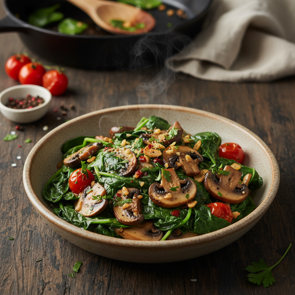 Savory Spinach and Mushroom Medley recipe