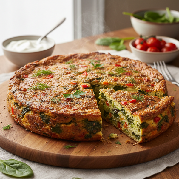 Savory Spinach and Vegetable Kugel recipe