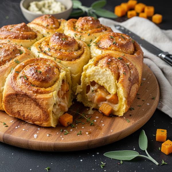 Savory Squash Pull-Apart Rolls recipe