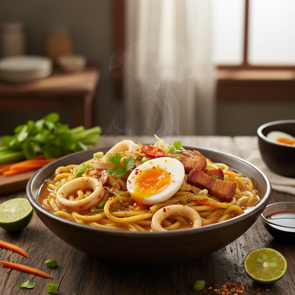 Savory Squid Pancit Lomi recipe