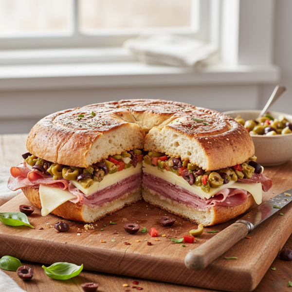 Savory Squished Muffuletta Delight recipe
