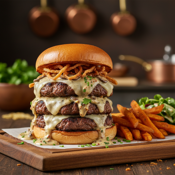 Savory Steak Diane Burgers recipe