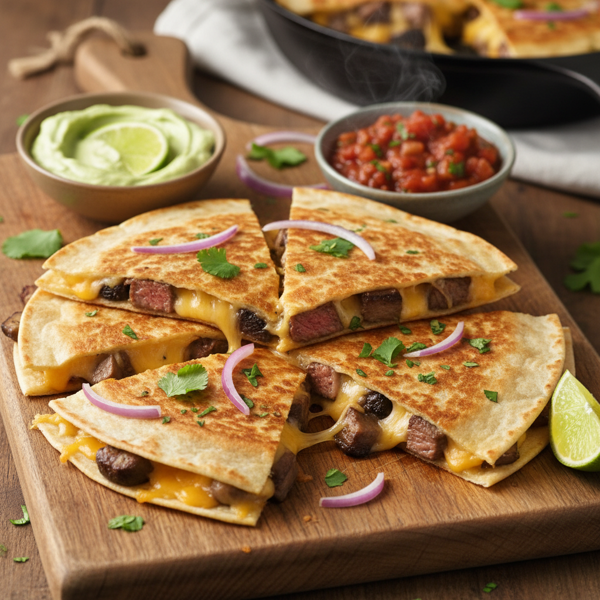 Savory Steak & Mushroom Quesadilla recipe