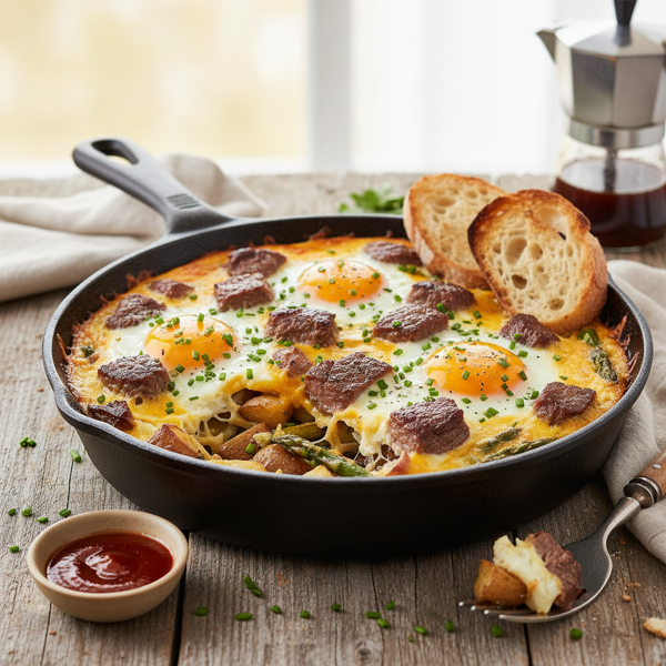 Savory Steak and Egg Brunch Bake recipe