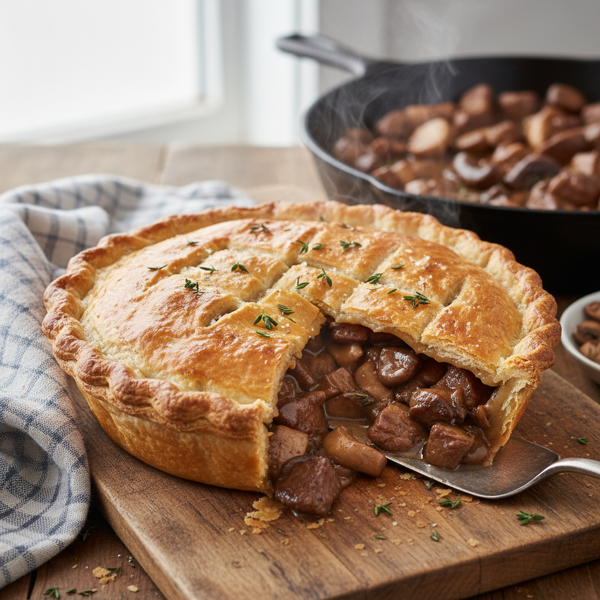 Savory Steak and Mushroom Pie recipe