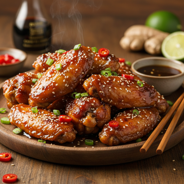 Savory Sticky Chicken Wings with Sweet Soy Glaze recipe