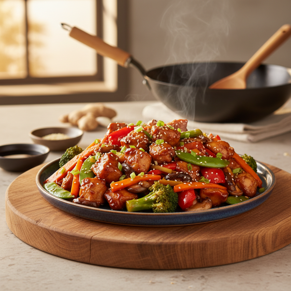 Savory Stir-Fried Chinese Chicken with Mixed Vegetables recipe