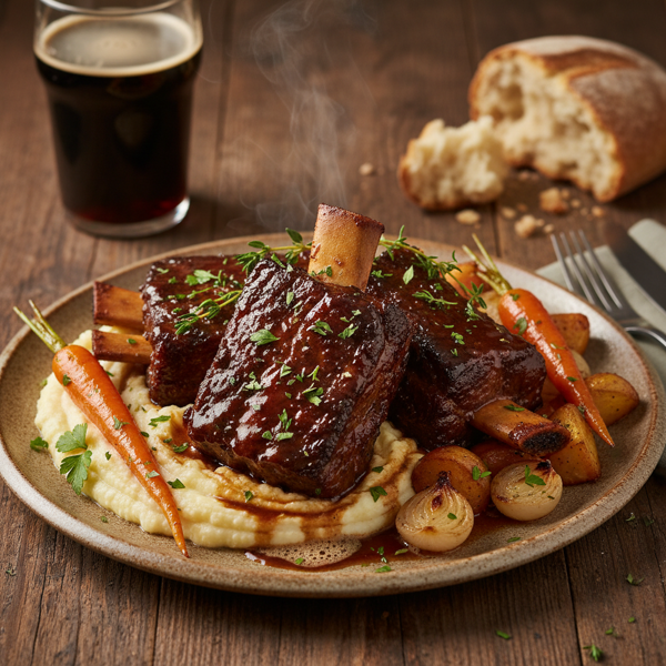 Savory Stout-Braised Beef Short Ribs recipe