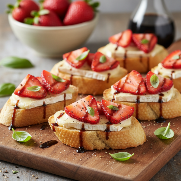 Savory Strawberry Brie Crostini recipe