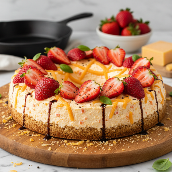 Savory Strawberry Cheddar Cheesecake Ring recipe