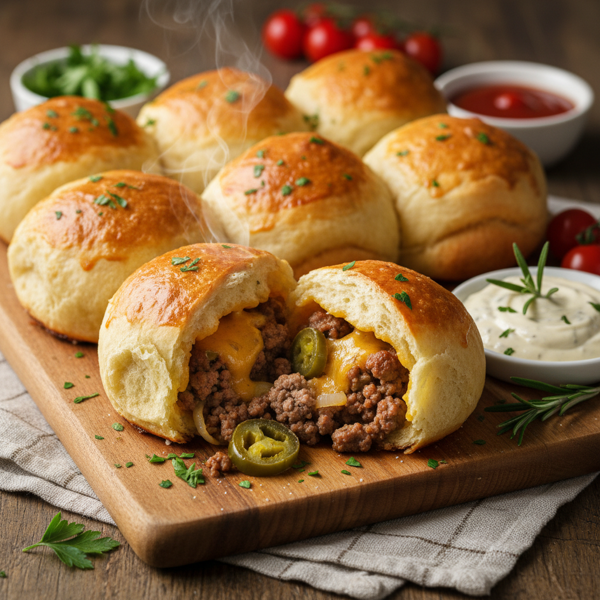 Savory Stuffed Burger Bundles recipe