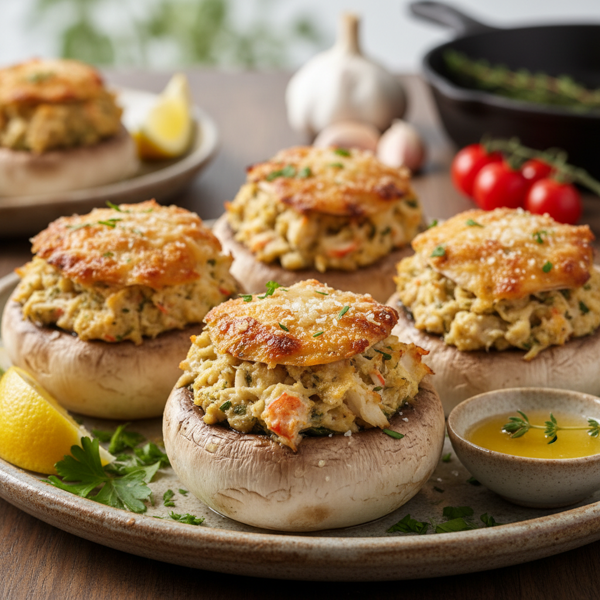 Savory Stuffed Crab Mushrooms Delight recipe