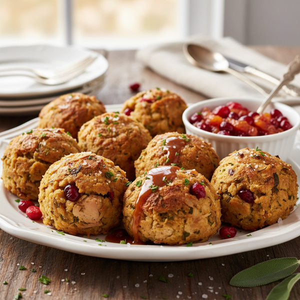 Savory Stuffed Dressing Balls recipe