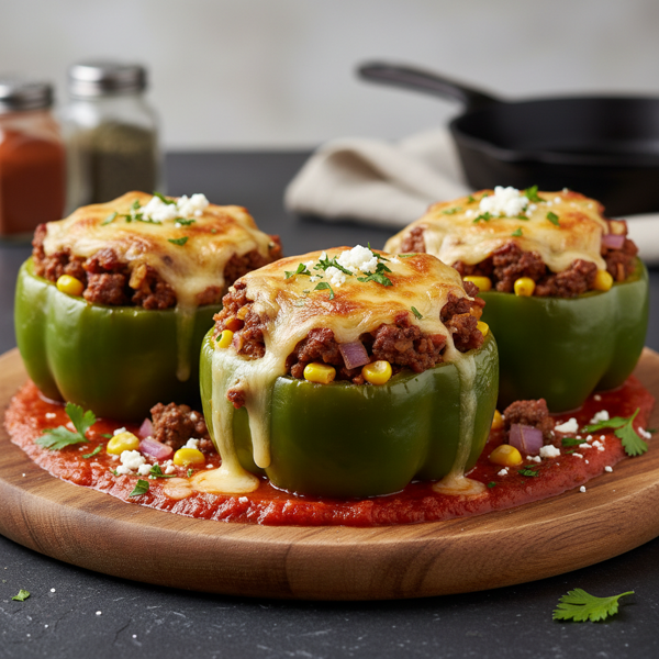 Savory Stuffed Green Bell Peppers recipe