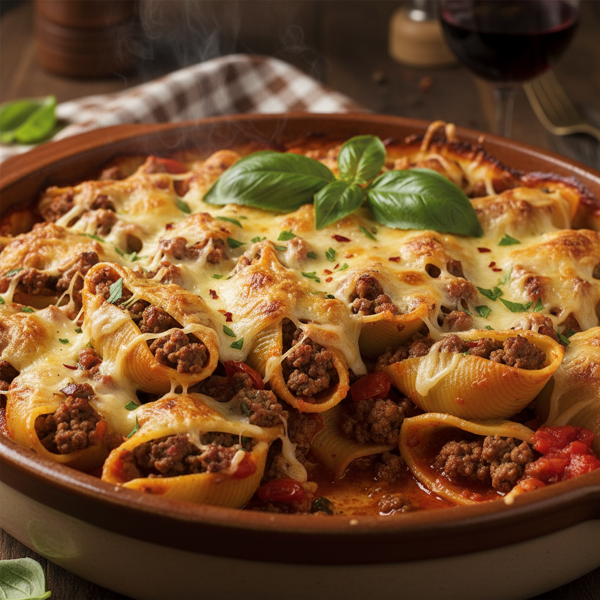 Savory Stuffed Meat-Lover's Pasta Shells recipe