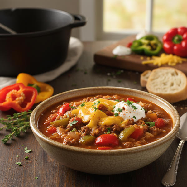 Savory Stuffed Pepper Soup recipe