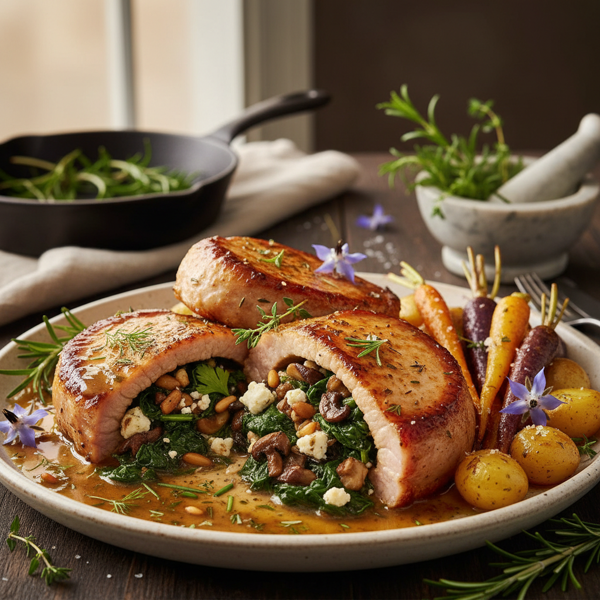 Savory Stuffed Pork Chops with Herb Infusion recipe