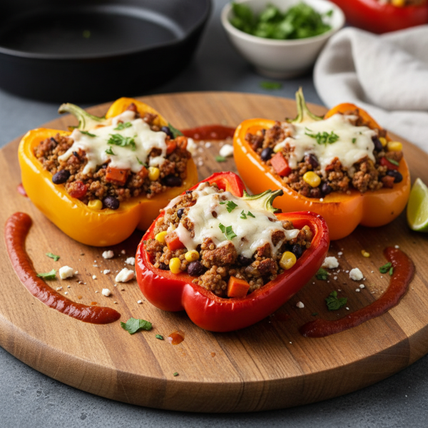 Savory Stuffed Sweet Bell Peppers recipe