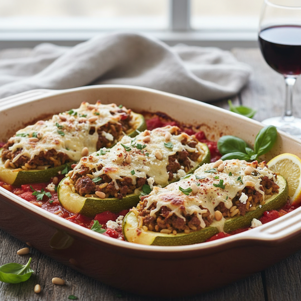 Savory Stuffed Zucchini Delight recipe